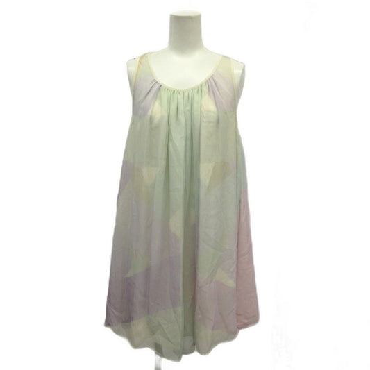Fendi Tunic Dress All Over Print Sleeveless Round Neck Silk Ivory Pastel 38