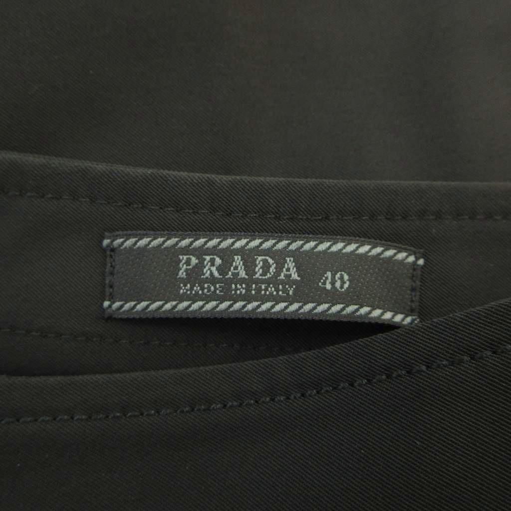 Prada Wrap Skirt Fitted Mini Length Black Ground 40 — view 3