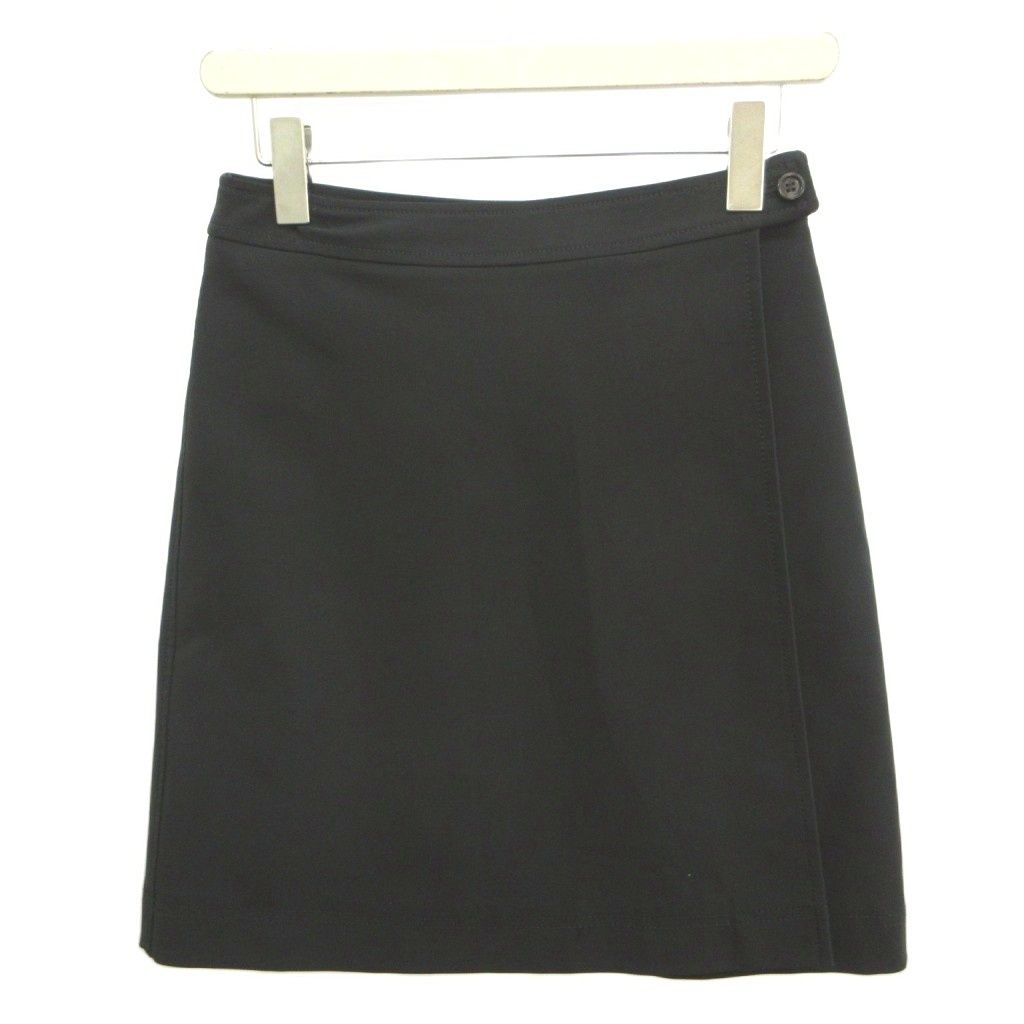Prada Wrap Skirt Fitted Mini Length Black Ground 40
