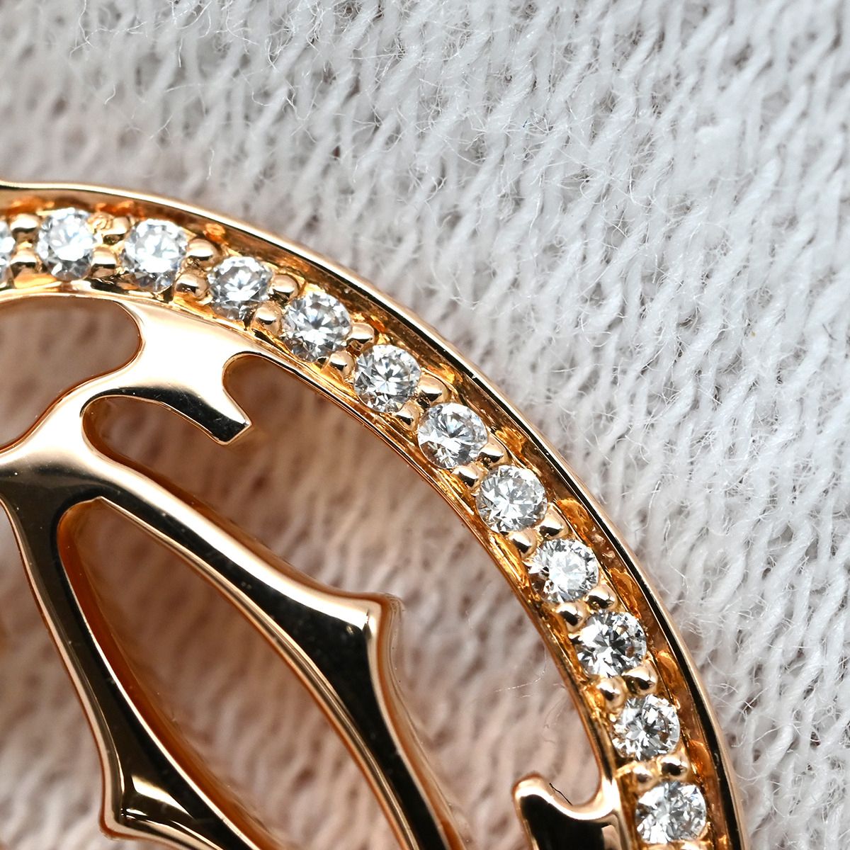Cartier Necklace Logo Double C Rose Gold 18k Diamond 2C C2 Oval — view 7