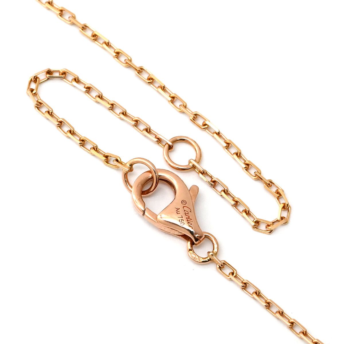 Cartier Necklace Logo Double C Rose Gold 18k Diamond 2C C2 Oval — view 4