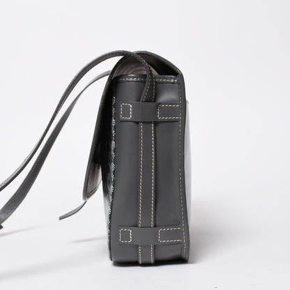 Goyard Belvedere GM Shoulder Bag Gray Leather Silver Herringbone Pattern — view 4