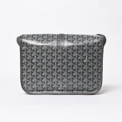 Goyard Belvedere GM Shoulder Bag Gray Leather Silver Herringbone Pattern — view 2