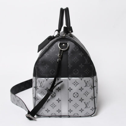 Louis Vuitton Boston Bag Keepall Bandouliere 50 Monogram Eclipse Spirit Black — view 4