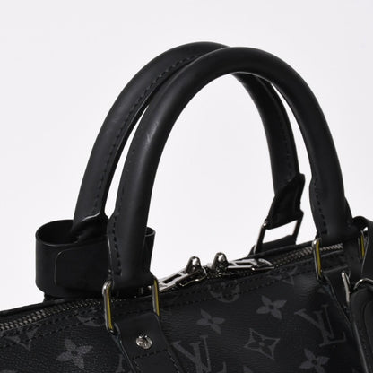 Louis Vuitton Boston Bag Keepall Bandouliere 50 Monogram Eclipse Spirit Black — view 5