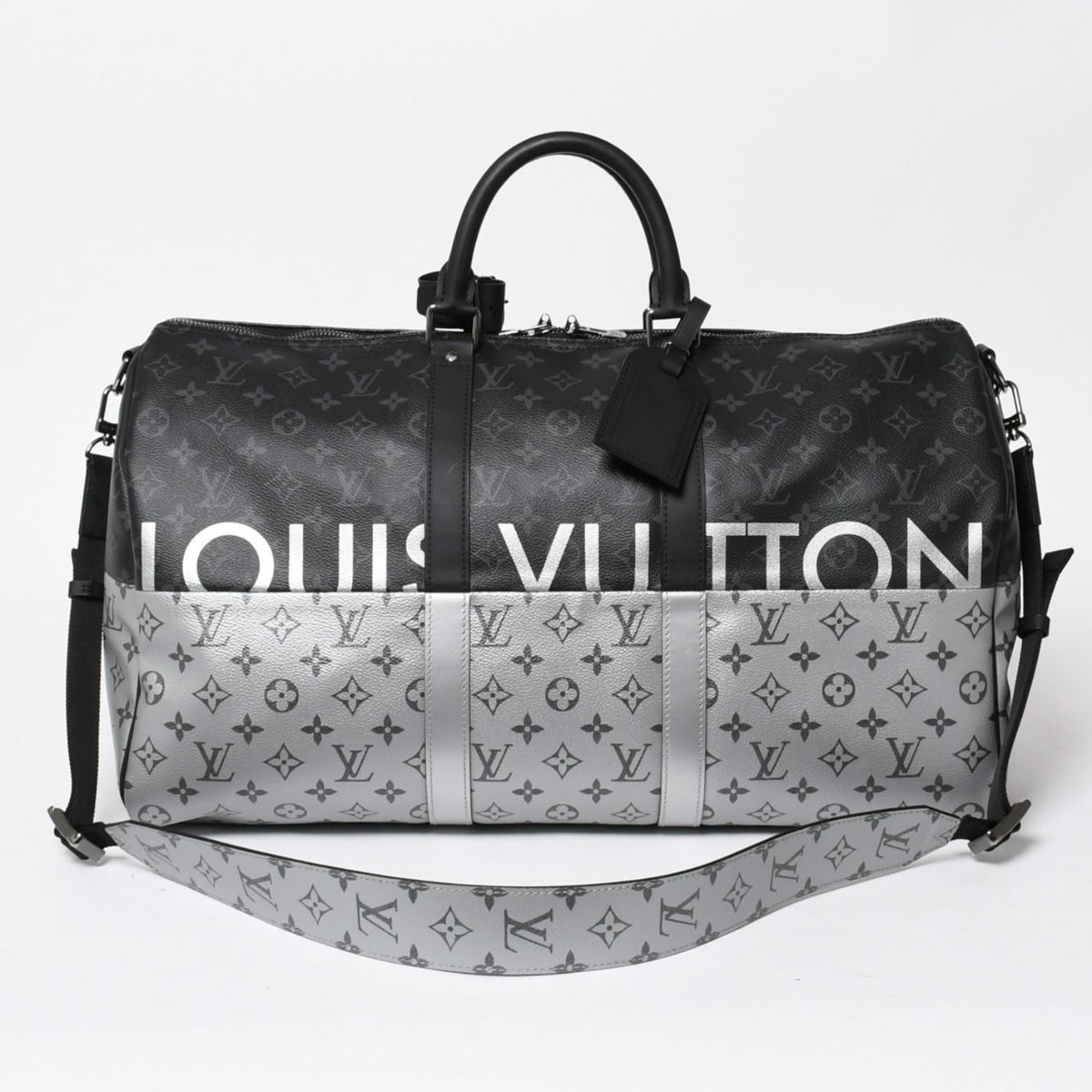 Louis Vuitton Boston Bag Keepall Bandouliere 50 Monogram Eclipse Spirit Black
