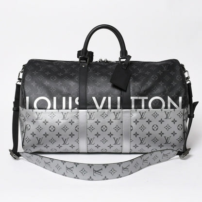 Louis Vuitton Boston Bag Keepall Bandouliere 50 Monogram Eclipse Spirit Black