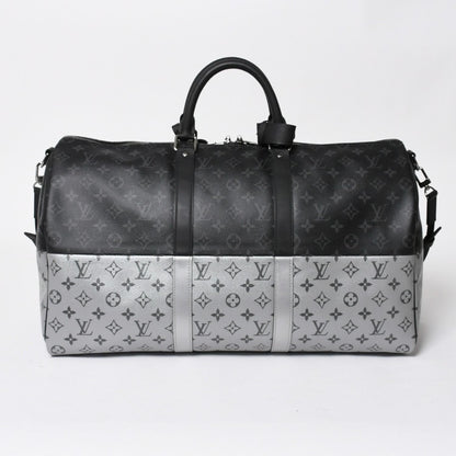 Louis Vuitton Boston Bag Keepall Bandouliere 50 Monogram Eclipse Spirit Black — view 2