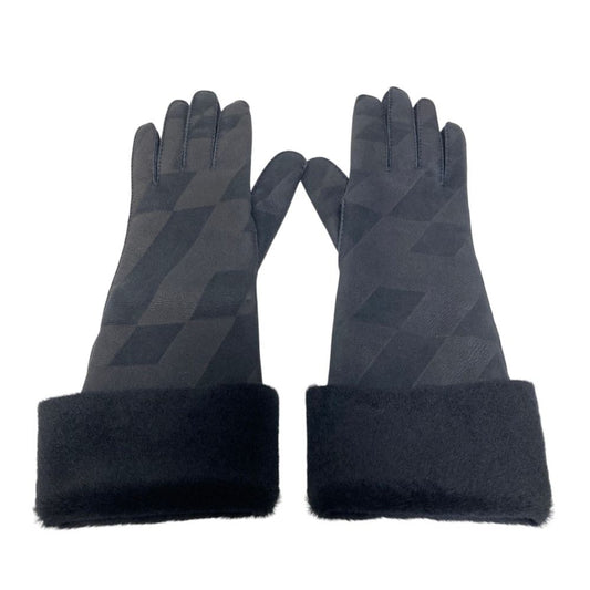 Hermes Shearling Gloves Dark Navy