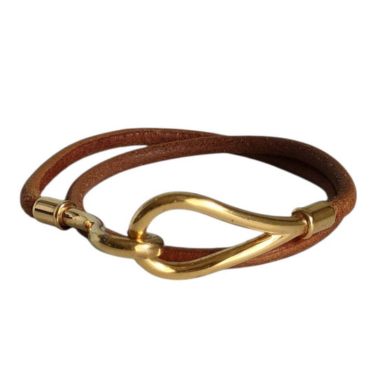 Hermes Leather Jumbo Bracelet Choker Brown