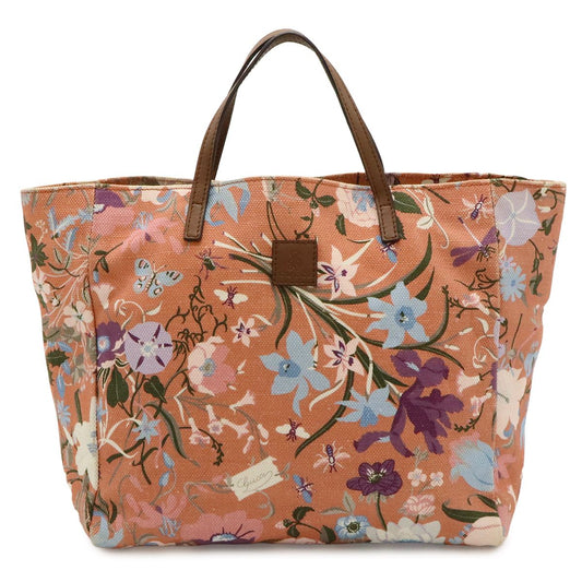 Gucci Children's Tote Mini Bag Flora Flower Floral Canvas Leather Terracotta