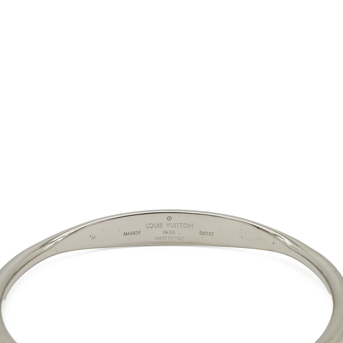 Louis Vuitton Monogram Bracelet Bangle Open Logo Metal Silver — view 4