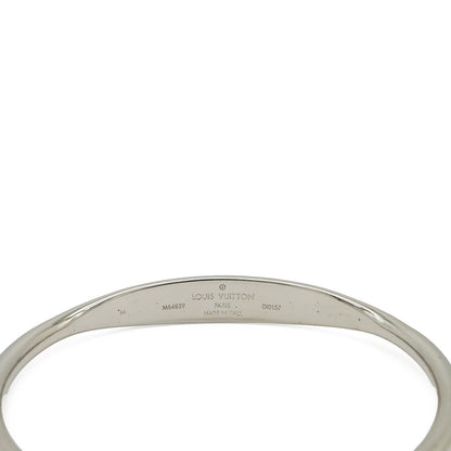 Louis Vuitton Monogram Bracelet Bangle Open Logo Metal Silver — view 4