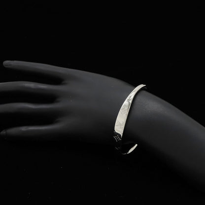Louis Vuitton Monogram Bracelet Bangle Open Logo Metal Silver — view 5