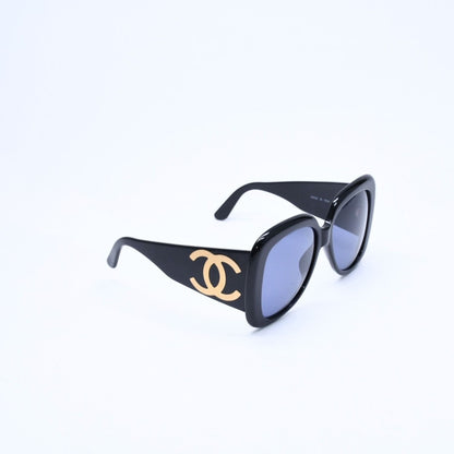 Chanel Sunglasses Eyewear CC Logo Black Gold Acetate — view 4