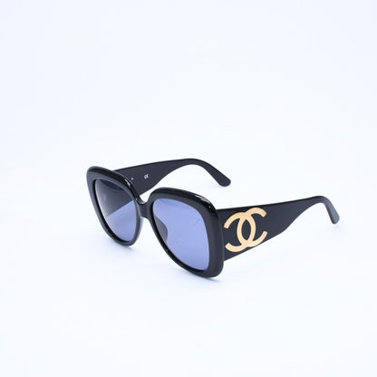 Chanel Sunglasses Eyewear CC Logo Black Gold Acetate — view 3