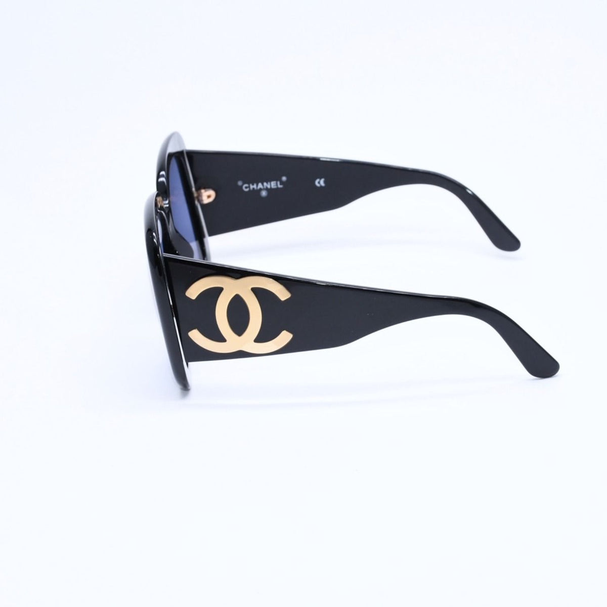 Chanel Sunglasses Eyewear CC Logo Black Gold Acetate — view 6