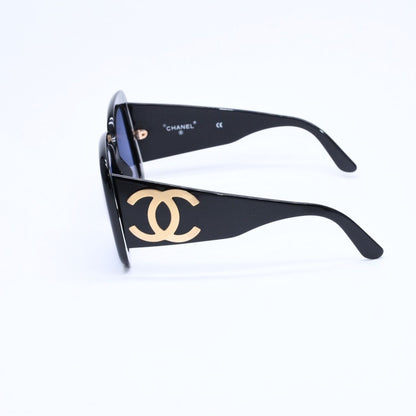 Chanel Sunglasses Eyewear CC Logo Black Gold Acetate — view 6