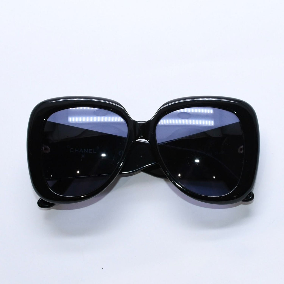 Chanel Sunglasses Eyewear CC Logo Black Gold Acetate — view 2