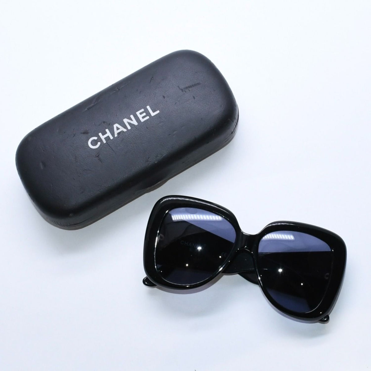 Chanel Sunglasses Eyewear CC Logo Black Gold Acetate