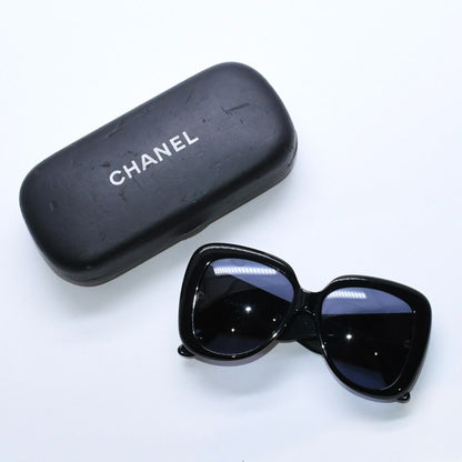 Chanel Sunglasses Eyewear CC Logo Black Gold Acetate