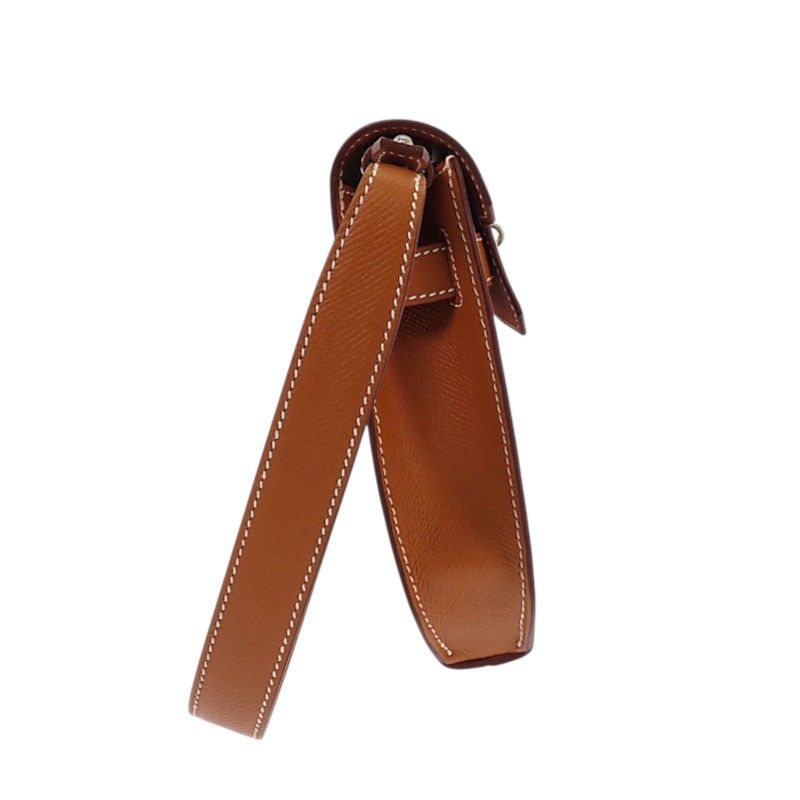 Hermes Kelly Depeches 25 Clutch Genus Veau Epsom Brown Silver — view 8