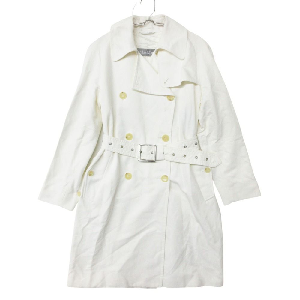 Max Mara Trench Coat Spring Jacket Long Length with Belt Lining Rayon Blend