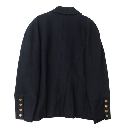 Chanel Tailored Jacket Navy Blue Gold Button Blazer Vintage Outer Wool — view 2