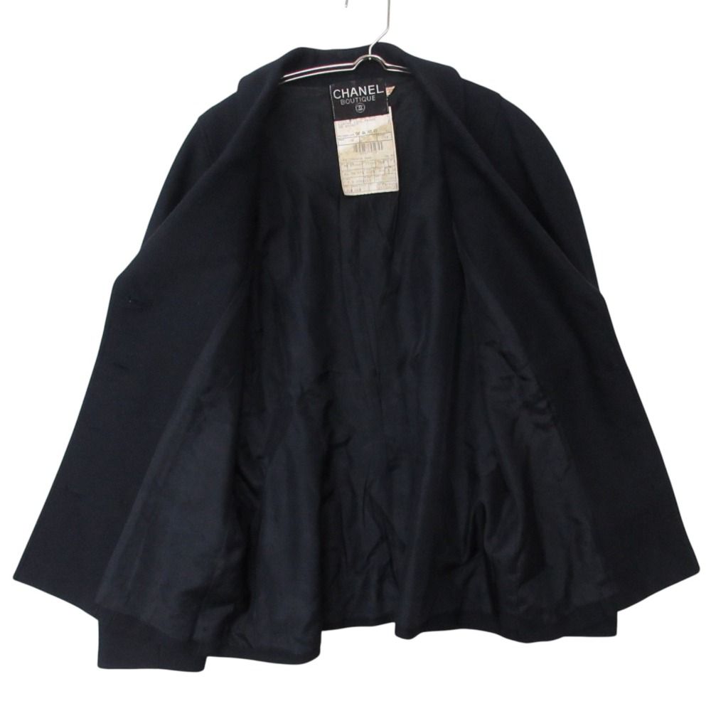 Chanel Tailored Jacket Navy Blue Gold Button Blazer Vintage Outer Wool — view 3