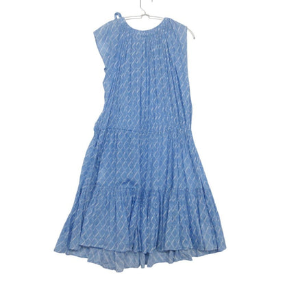 Chanel Dress Sleeveless Quilted Pattern CC Logo Blue — view 2