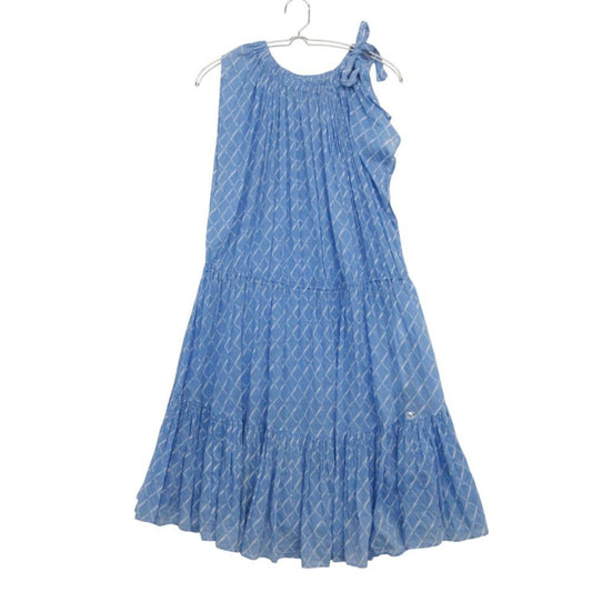 Chanel Dress Sleeveless Quilted Pattern CC Logo Blue