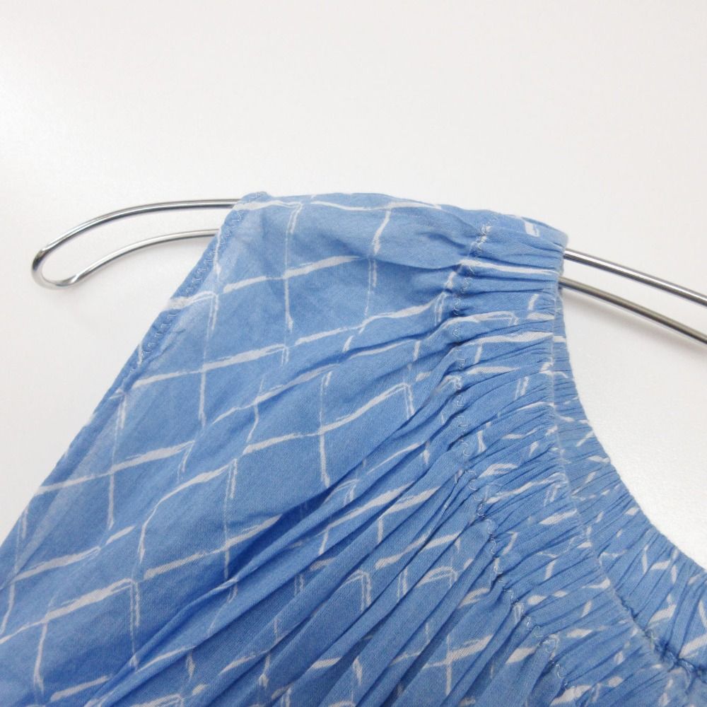 Chanel Dress Sleeveless Quilted Pattern CC Logo Blue — view 6
