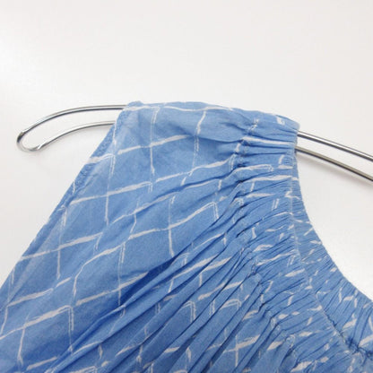 Chanel Dress Sleeveless Quilted Pattern CC Logo Blue — view 6