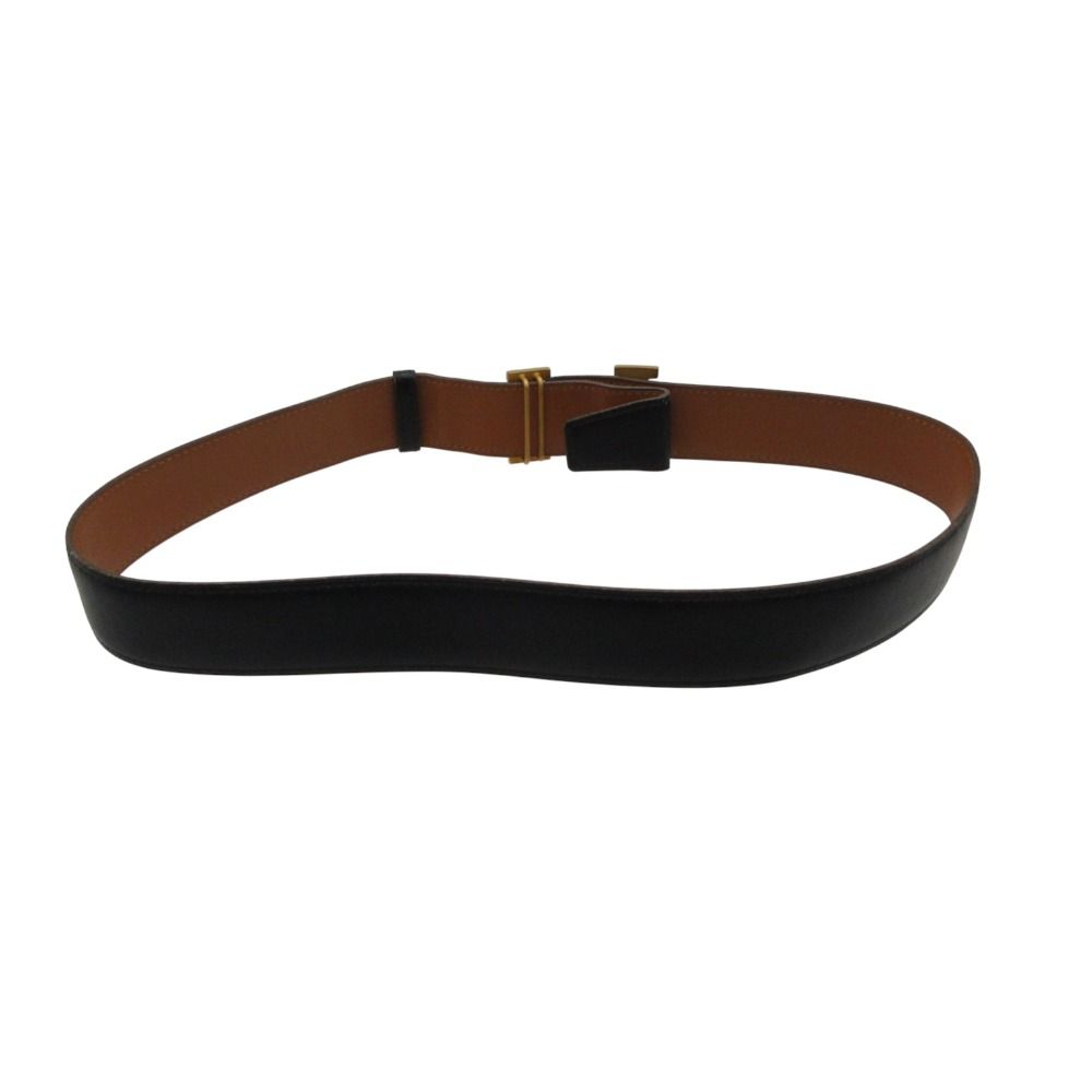 Hermes Belt Leather Constance 70 H Buckle Gold Navy — view 2