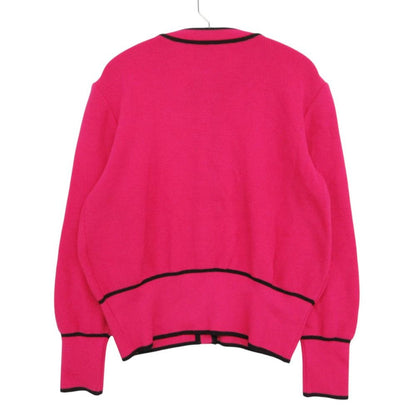 Saint Laurent Cardigan Long Sleeve Knit Jacket Bicolor Multicolor Button Pink — view 2