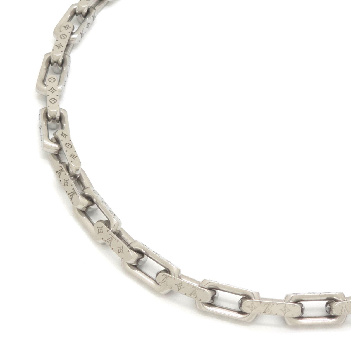 Louis Vuitton Necklace Chain Monogram Silver Colored Metal