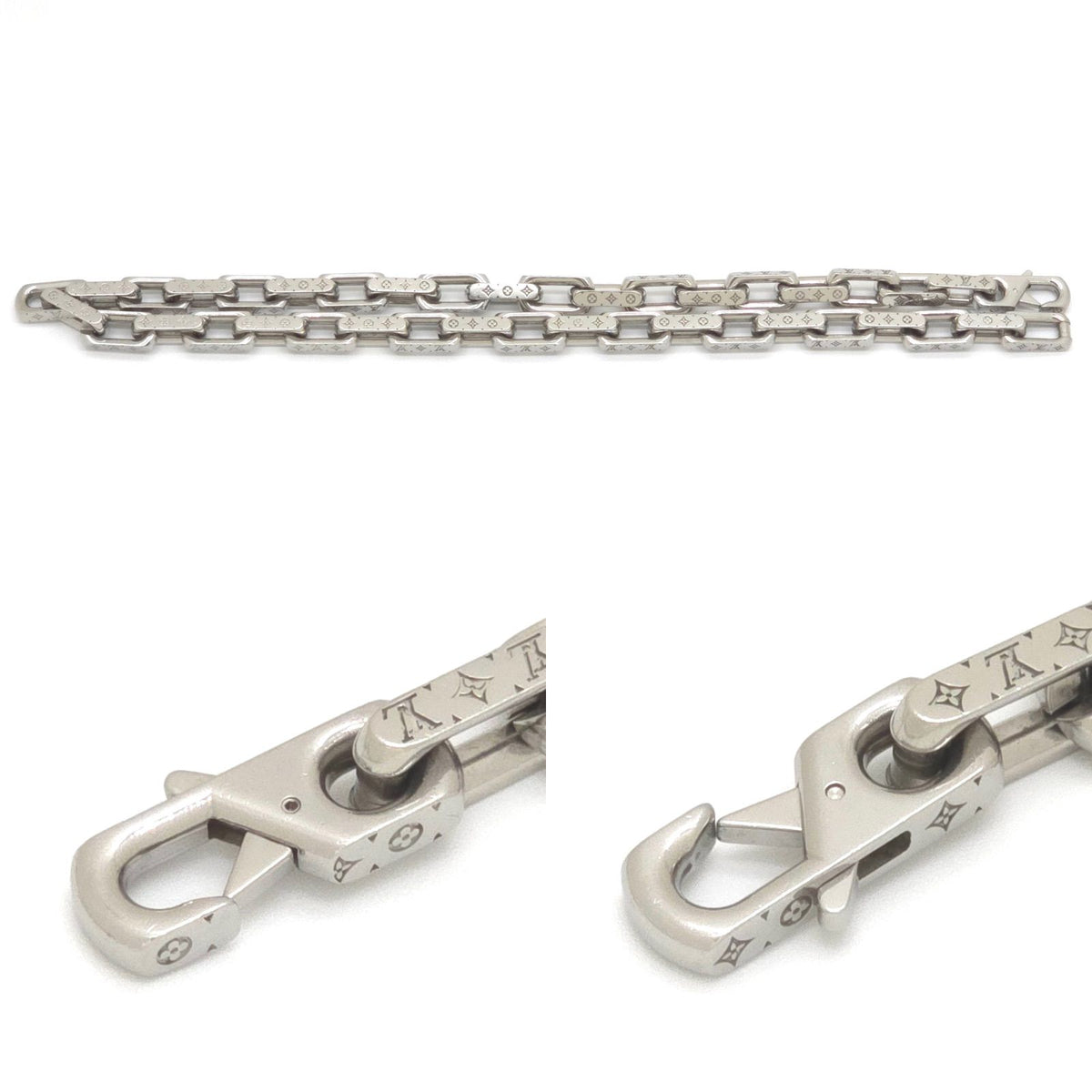Louis Vuitton Necklace Chain Monogram Silver Colored Metal — view 6