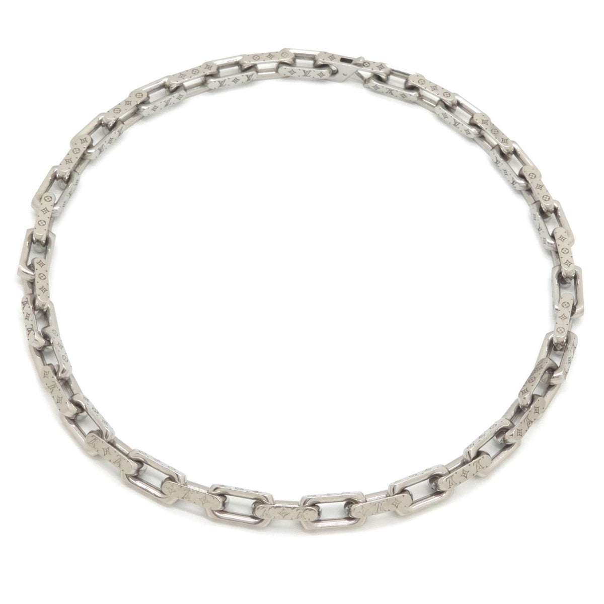 Louis Vuitton Necklace Chain Monogram Silver Colored Metal — view 2