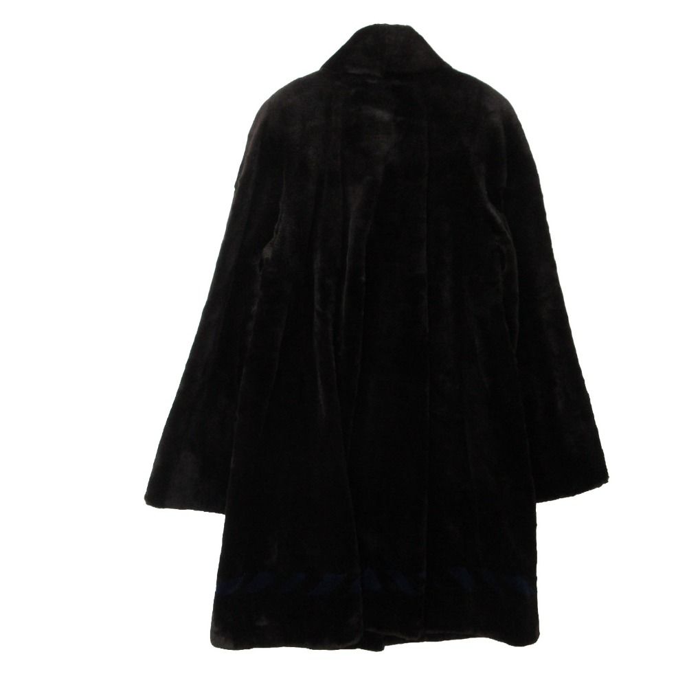 Balenciaga Coat Shared Mink Real Fur Long Black Blue — view 2