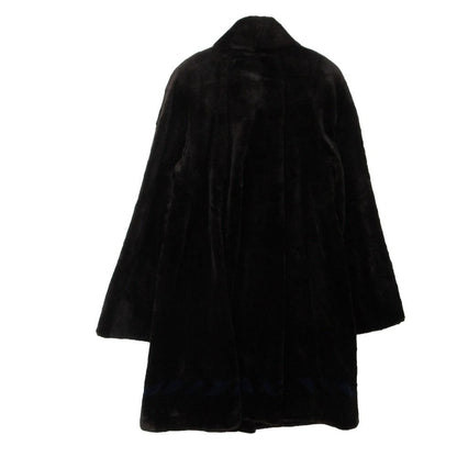 Balenciaga Coat Shared Mink Real Fur Long Black Blue — view 2