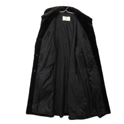 Balenciaga Coat Shared Mink Real Fur Long Black Blue — view 3
