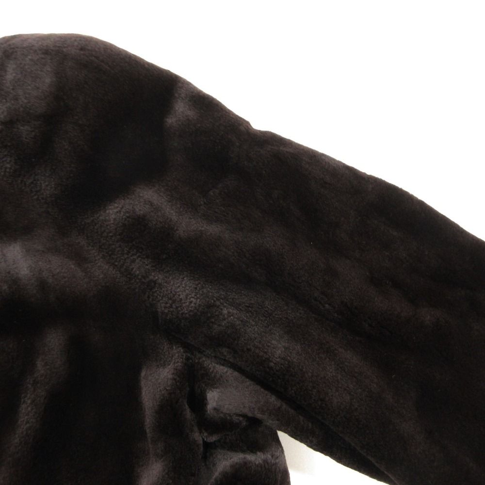 Balenciaga Coat Shared Mink Real Fur Long Black Blue — view 6