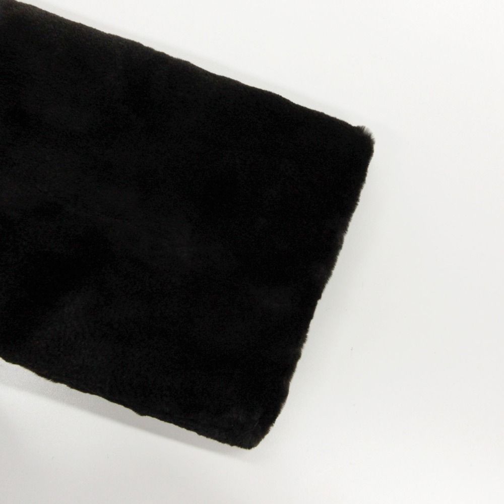 Balenciaga Coat Shared Mink Real Fur Long Black Blue — view 7