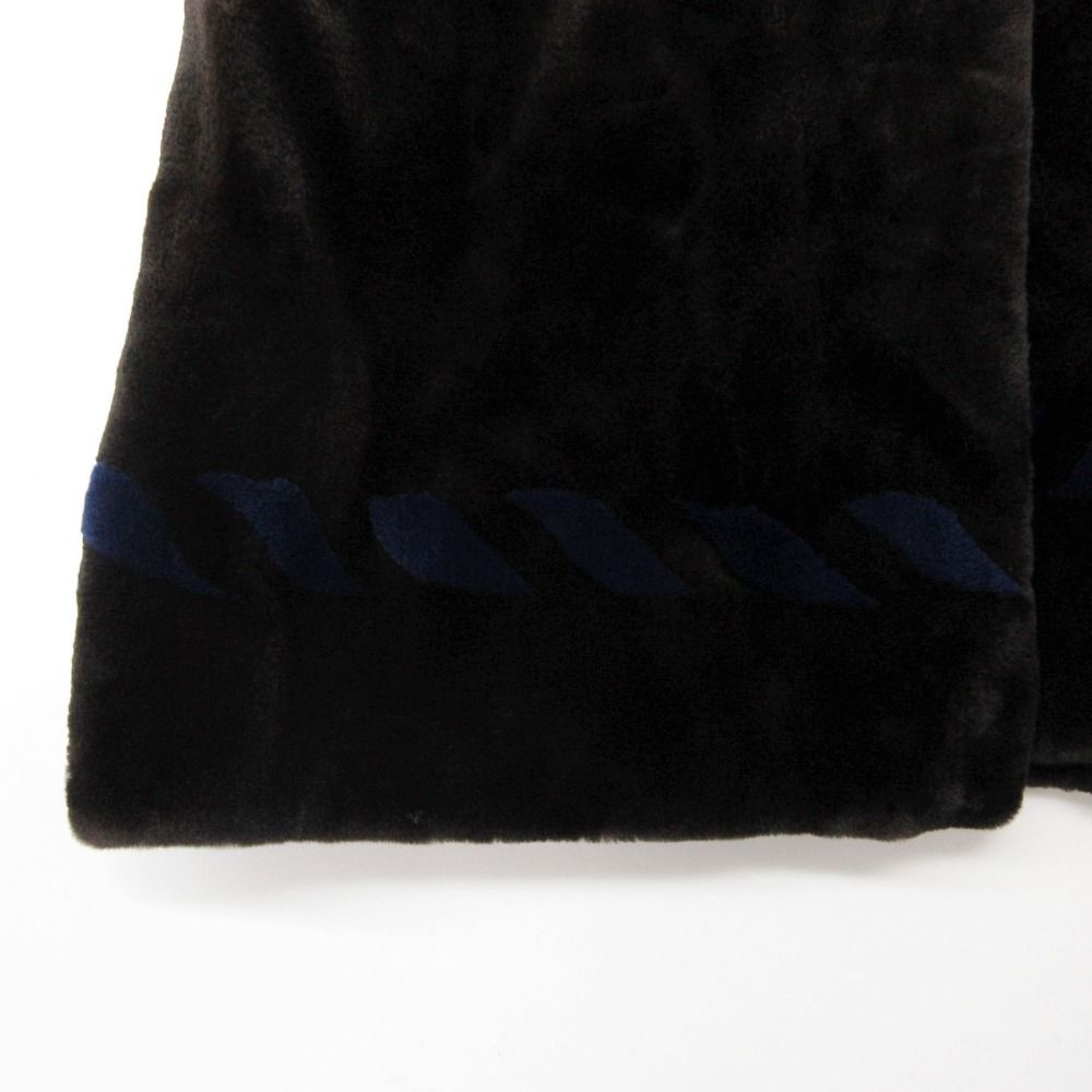 Balenciaga Coat Shared Mink Real Fur Long Black Blue — view 8