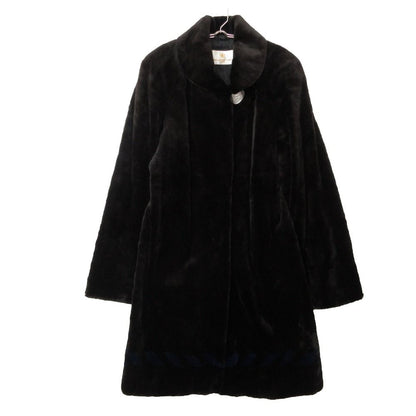 Balenciaga Coat Shared Mink Real Fur Long Black Blue