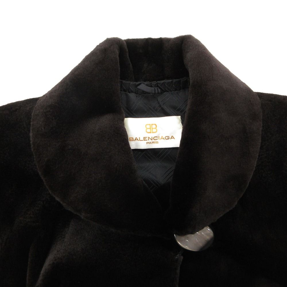 Balenciaga Coat Shared Mink Real Fur Long Black Blue — view 5