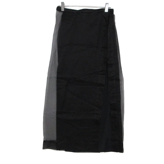 Gucci Skirt Long Length Silk Organza Slit Black