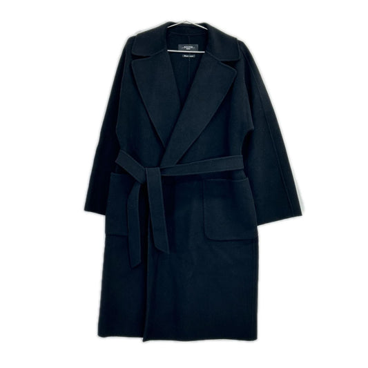 Max Mara Weekend Black Cucito Mano Wool Gown Coat 42