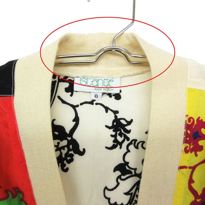 Versace Istante Cardigan Silk Wool Knit Top Long Sleeve Multicolor Off White — view 4