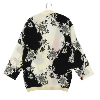 Versace Istante Cardigan Silk Wool Knit Top Long Sleeve Multicolor Off White — view 2
